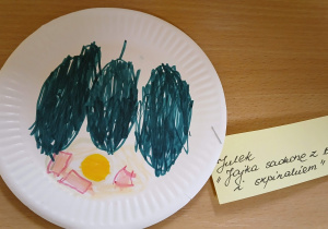 Rysunek na talerzyku papierowym "Moje ulubione danie"