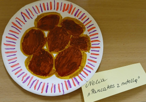 Rysunek na talerzyku papierowym "Moje ulubione danie"